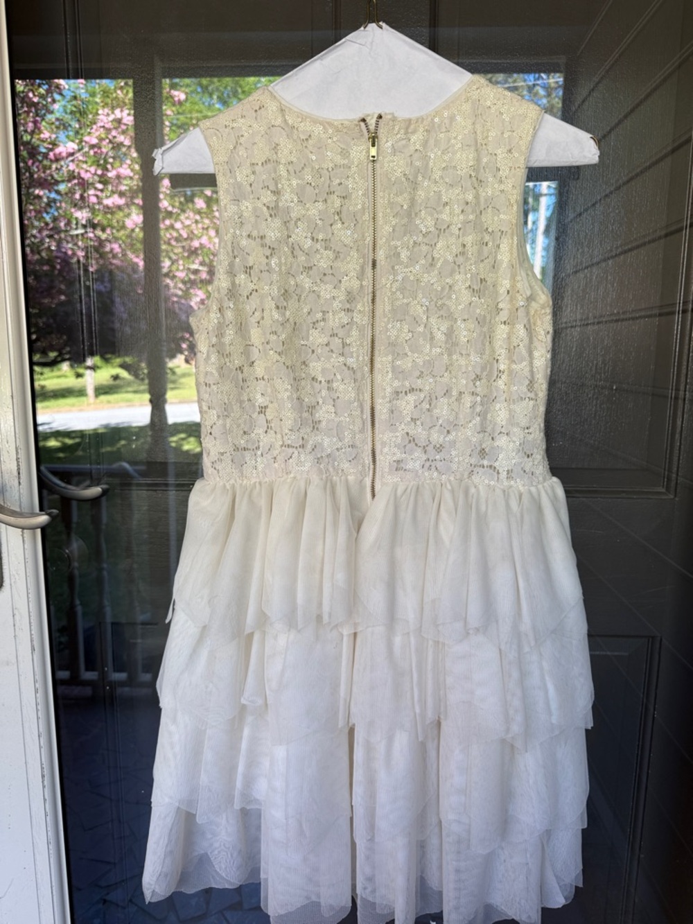H&M Cream Lace Bodice Tiered Tulle Party Dress - Picture 3 of 5